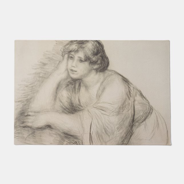Felpudo Chica en sesión (por Pierre-Auguste Renoir) (Anverso)