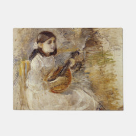 Felpudo Chica jugando al mandolín (por Berthe Morisot)