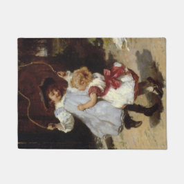 Felpudo Chicas saltando con una pista que salta