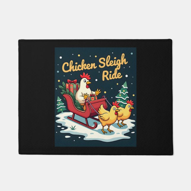 Felpudo Chicken Sleigh Ride (Anverso)