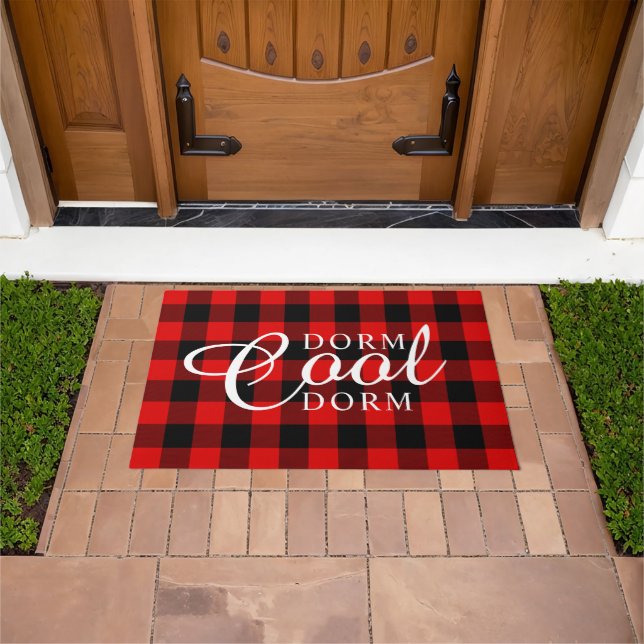 Felpudo Chicos Dorm Guay Dorm Rustic Cabin Block Squares (Exterior)