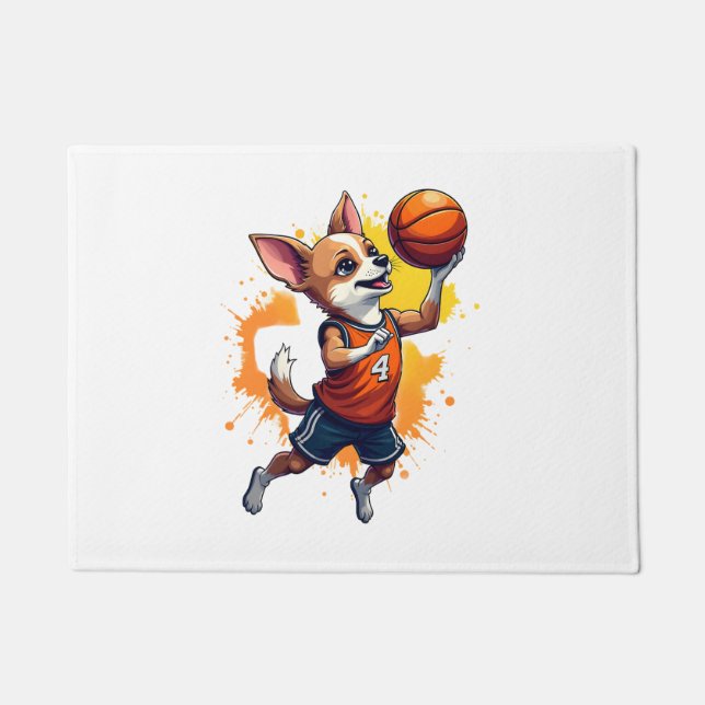 Felpudo Chihuahua  Basketball  Player  Sport  Dunk  Copy (Anverso)