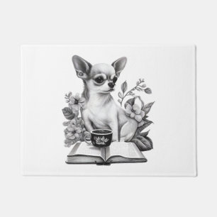 Felpudo Chihuahua libro de lectura de té para café
