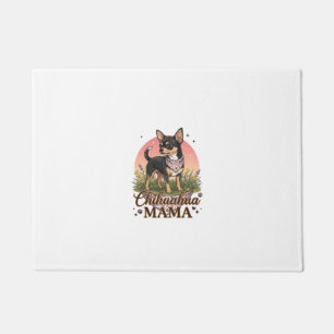 Felpudo Chihuahua Mama Perro Bandana Floral Rosa_1