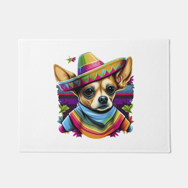 Felpudo Chihuahua México Cinco de Mayo Perro gracioso (Anverso)