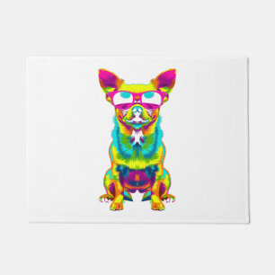 Felpudo Chihuahua Perro gafas de sol arte pop