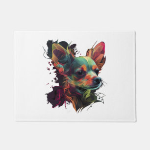 Felpudo Chihuahua Resumen Pintura Color Cute Perro