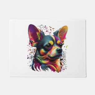 Felpudo Chihuahua Resumen Pintura Color Cute Perro