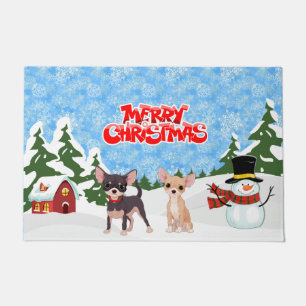 Felpudo Chihuahuas de las Felices Navidad