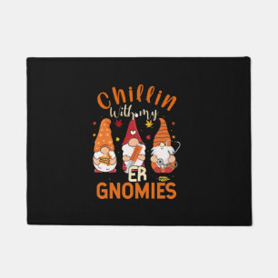 Felpudo Chillin Con Mi enfermera Gnomies Gnome Thanksgivin