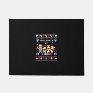 Felpudo Chillin With My Slothmies Funny Sloth Ugly Christm