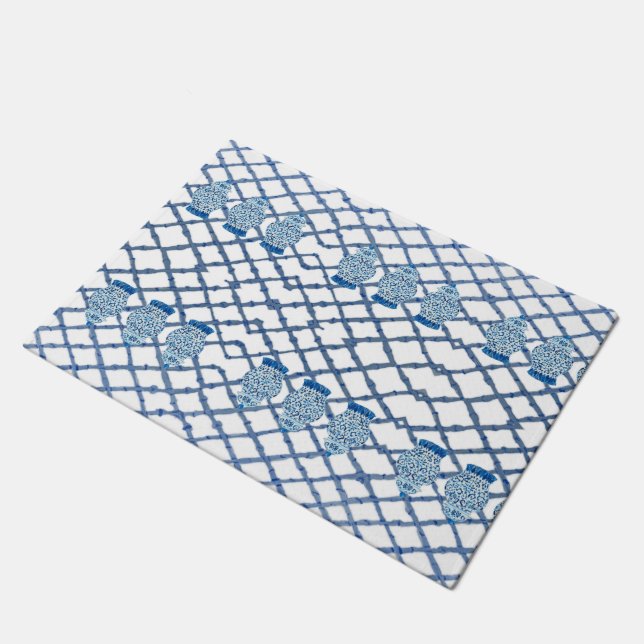 Felpudo Chinoiserie Bamboo Ginger Jar Doormat Mat Rug (Angular)