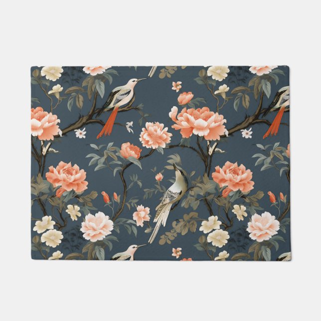 Felpudo Chinoiserie en Denim Blue (Anverso)