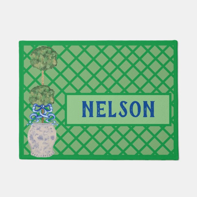 Felpudo Chinoiserie Ginger jar jars Topiary Rug Doormat (Anverso)