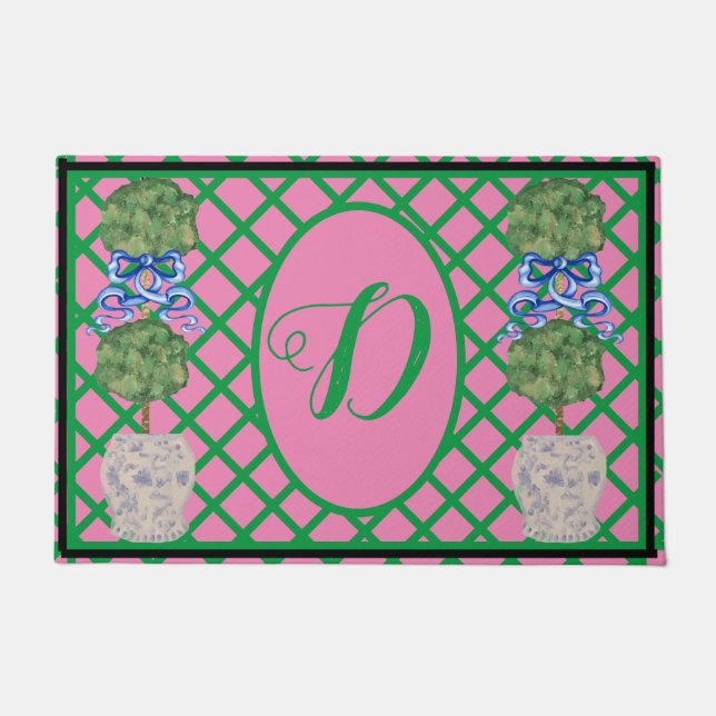 Felpudo Chinoiserie Ginger Jar Jars Topiary Rug Doormat (Anverso)