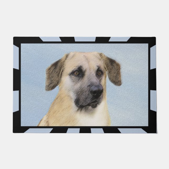 Felpudo Chinook (Dropped Ears) Painting - Original Dog Art (Anverso)