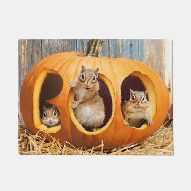 Felpudo Chipmunks dentro de Boo Jack-o Lantern (Anverso)