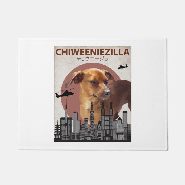 Felpudo Chiweeniezilla Funny Chiweenie T-Shirt Perros Aman (Anverso)