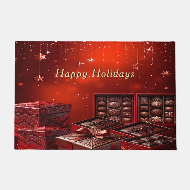Felpudo Chocolate Candy Holiday Doormat (Anverso)