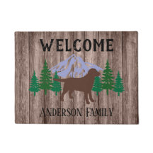Chocolate Labrador Árboles Evergreen Doormat Mader