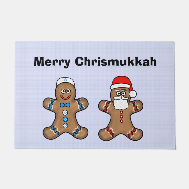 Felpudo Chrismukkah Gingerbread Men Door Mat (Anverso)