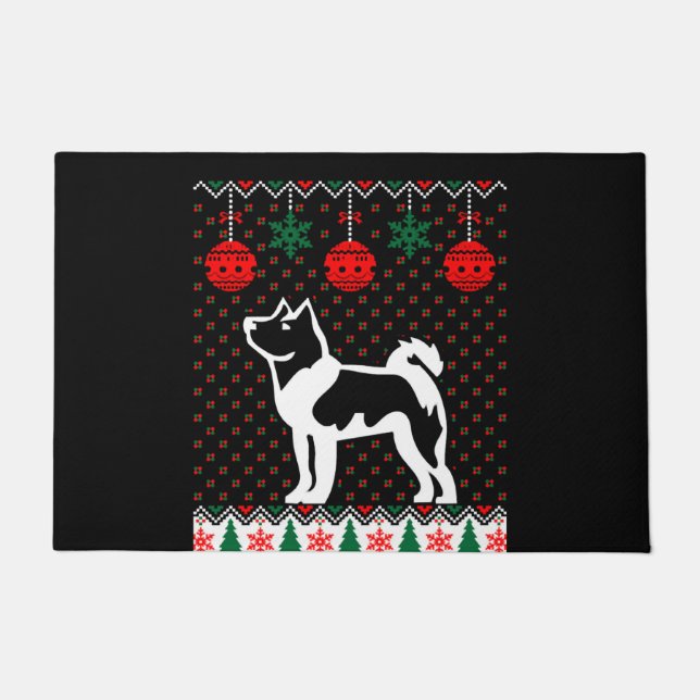 Felpudo Christmas Akita Dog (Anverso)