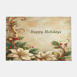 Felpudo Christmas Floral Holiday Doormat