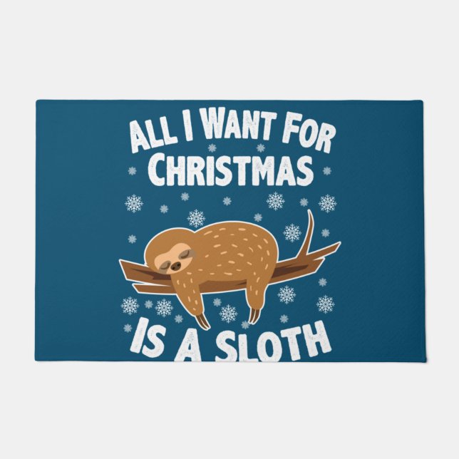 Felpudo Christmas Funny Sloth (Anverso)