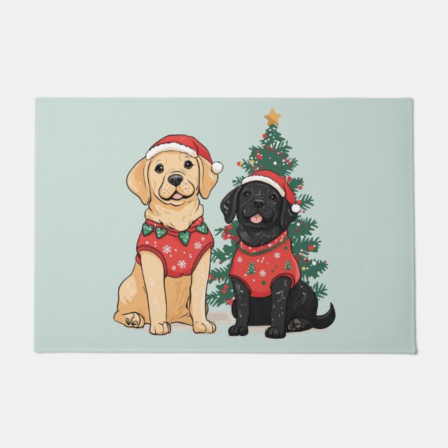 Felpudo Christmas Labrador Retriever Dogs (Anverso)