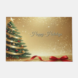 Felpudo Christmas Tree Ribbons Holiday Doormat