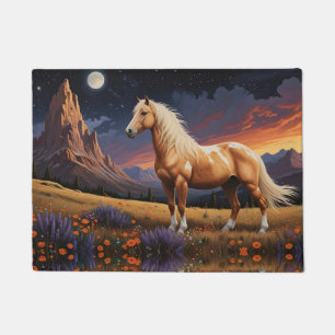 Felpudo Cielo nocturno de mustang silvestre pinto palomino