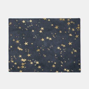 Felpudo Cielo Nocturno Estrellado Estrellas Doradas Amante