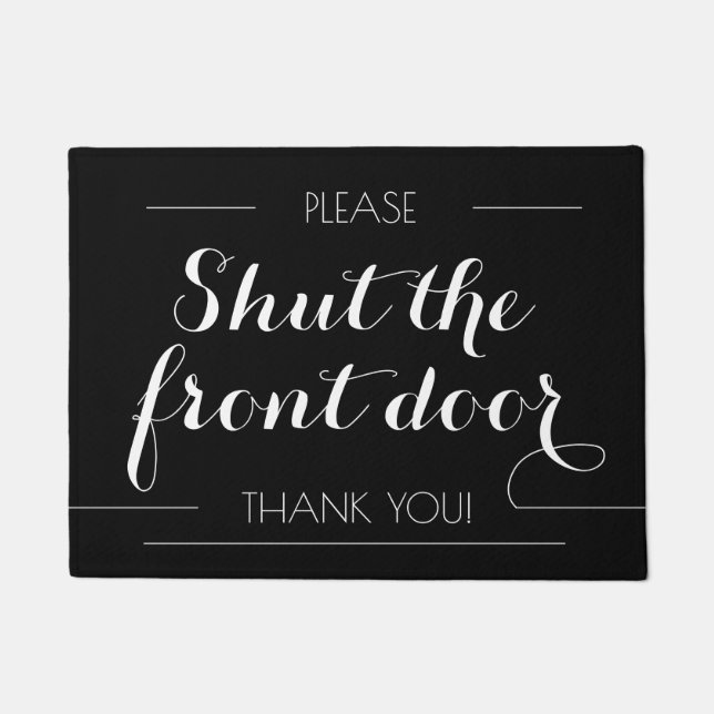 Felpudo Cierra la bienvenida de la CALIGRAFÍA sarcástica d (Anverso)