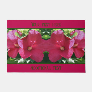 Felpudo Cierre personalizado de pares de flores rojas hibi