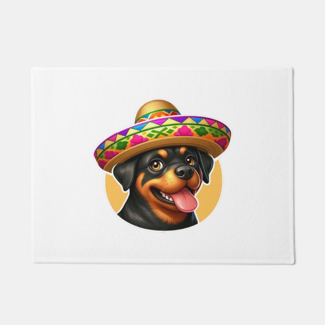Felpudo Cinco de Mayo Dog Rottweiler México (Anverso)