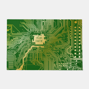 Felpudo Circuito monograma Motherboard Electronics Chip Te