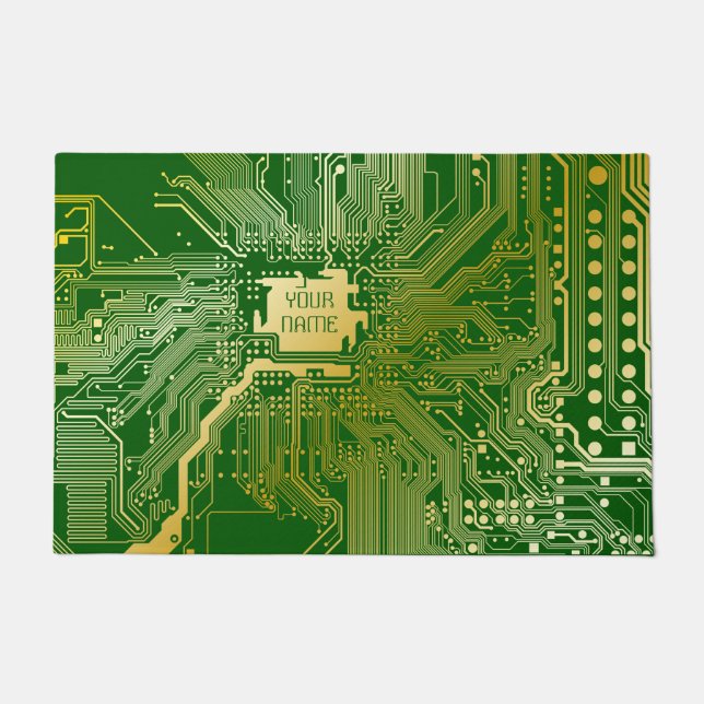 Felpudo Circuito monograma Motherboard Electronics Chip Te (Anverso)