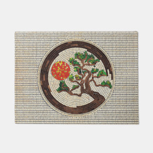 Felpudo Círculo Zen Enso y Mosaico árbol Bonsai
