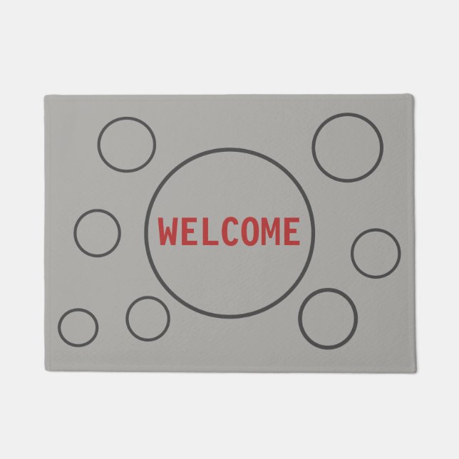 Felpudo Círculos hermosos sobre gris plateado claro (Anverso)