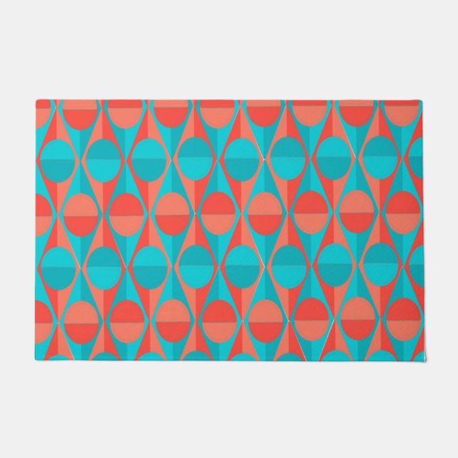 Felpudo Círculos y triángulos del Art Deco (Anverso)