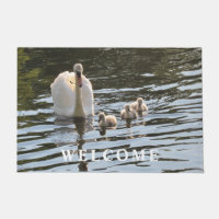 Cisne con bebé Cygnets Doormat