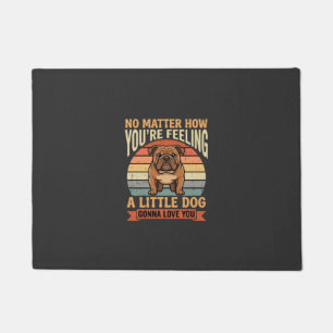 Felpudo Cita de amor divertida de Bulldog Perro Retro