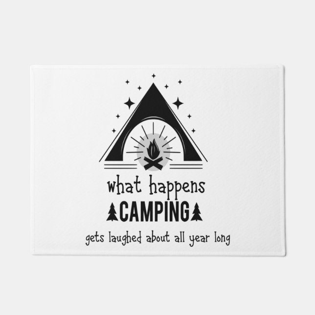 Felpudo Cita de Camping Divertido (Anverso)