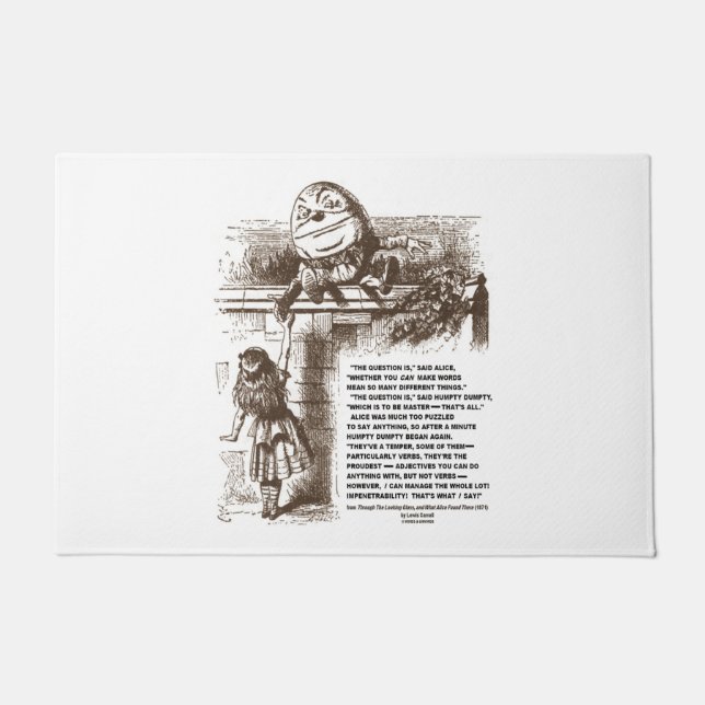 Felpudo Cita de conversación de Wonderland Alice Humpty Du (Anverso)