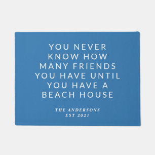Felpudo Cita de Funny Beach House Doormat Blue Personalize