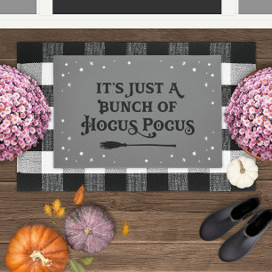 Felpudo Cita de Halloween Gris y Negro Hocus Pocus