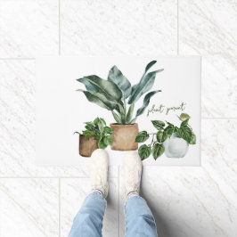 Felpudo Cita de "padre de planta" de plantas de acuarela