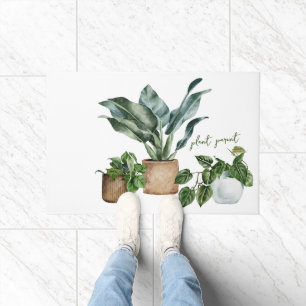 Felpudo Cita de "padre de planta" de plantas de acuarela