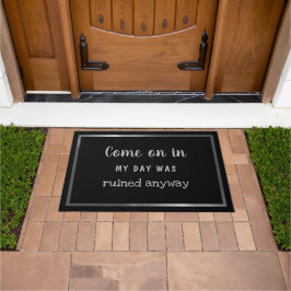 Felpudo Cita divertida frontera plateada personalizada