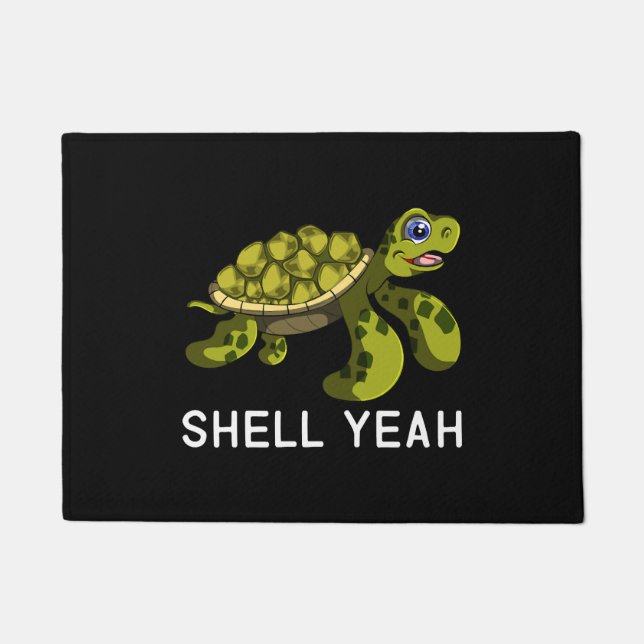 Felpudo Cita divertida Pun Shell Yeah Turtles (Anverso)